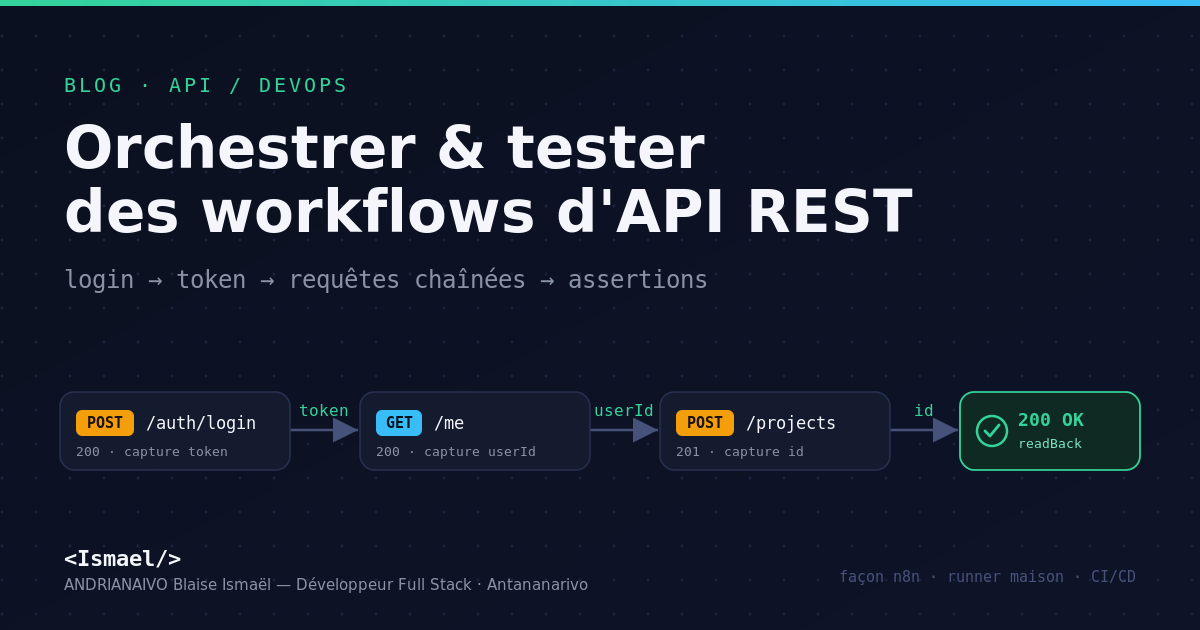 Orchestrer et tester des workflows d'API REST : login, token et requêtes chaînées (façon n8n)